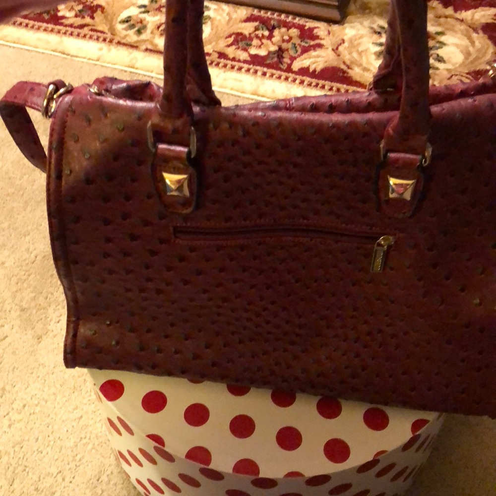 Red leather pocketbook